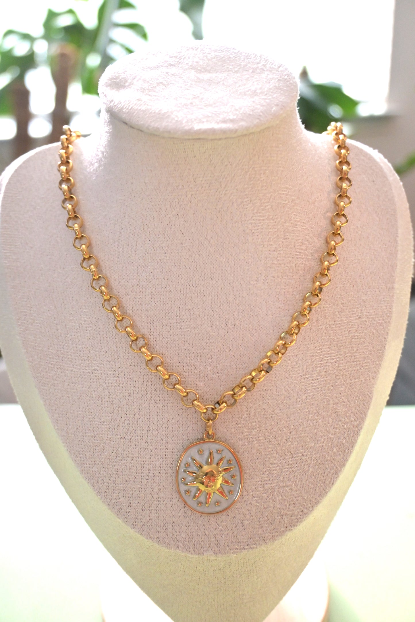 Sol Dorado Stainless Steel Sun Necklace